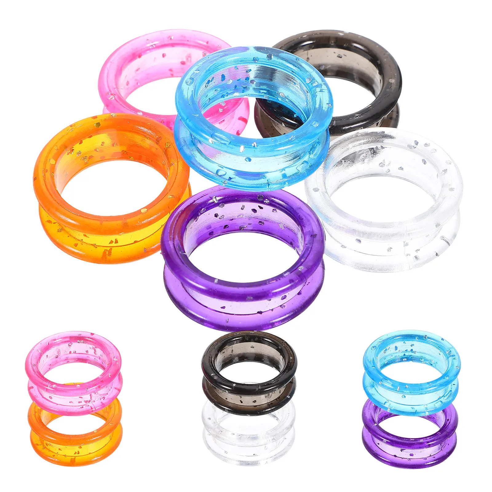 12Pcs Silicone Finger Rings for Hairdressing Scissors – Soft Protective Grip for Pet Grooming & Styling Tools