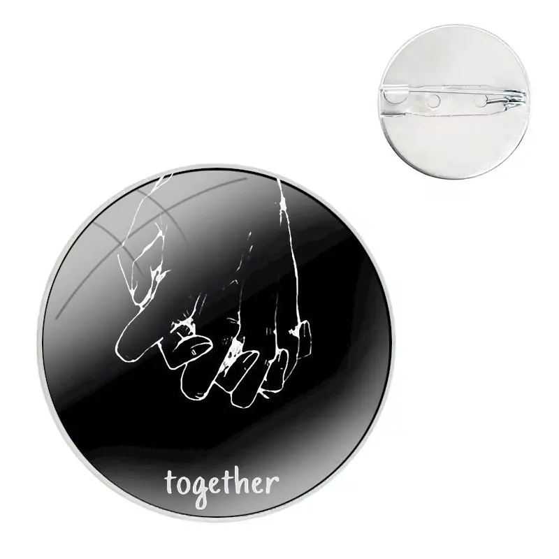 Darling Be Ok Love Infinite Glass Dome Brooches Shirt Lapel Bag Cute Badge Pins For Clothes Hat Accessories