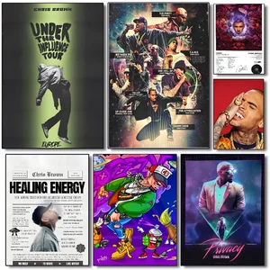 ホットラッパー新しいC-Chris Brown Poster HD Art Sticky Wall Waterproof Home Living Room Bedroom Bar美学装飾 10ベストセールスクリスブラウンアート-5