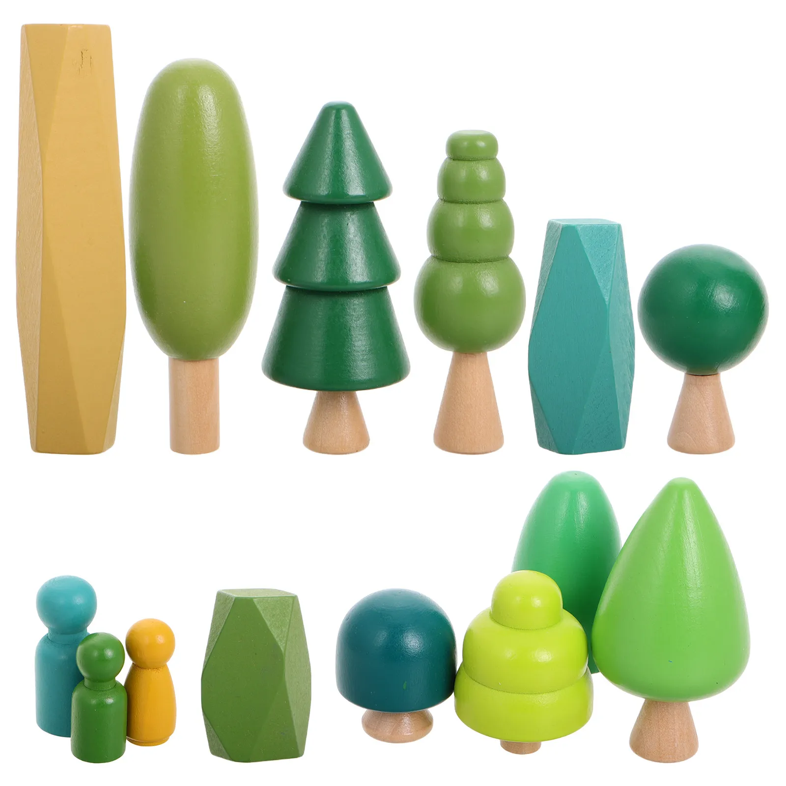 

1Set Wooden Mini Forest Trees Set Natural Smooth Wood Educational Plaything for Toddlers Preschool Kids Early Learning Visual
