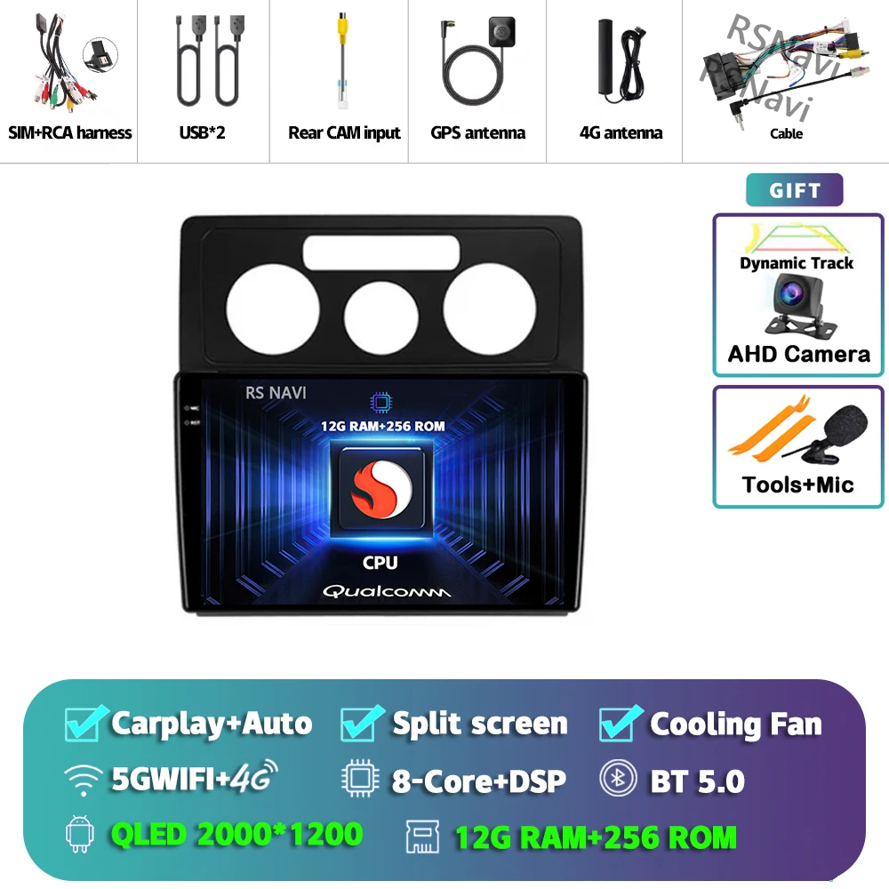 Android 15 Carplay Auto Voor Volkswagen Caddy 2K 3 III 2004-2010 Autoradio Navigatie 2Din DSP Video speler Head Unit BT Stereo