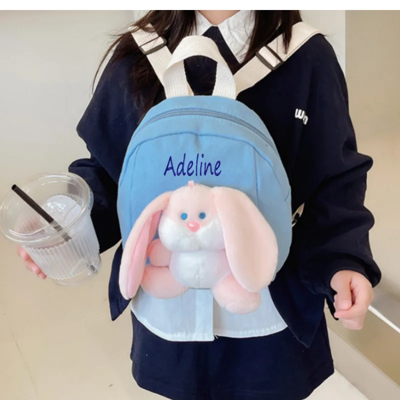 Mini sac à dos Bunny Cartoon pour garçons et filles, sac à dos de sortie, mignon, nom personnalisé