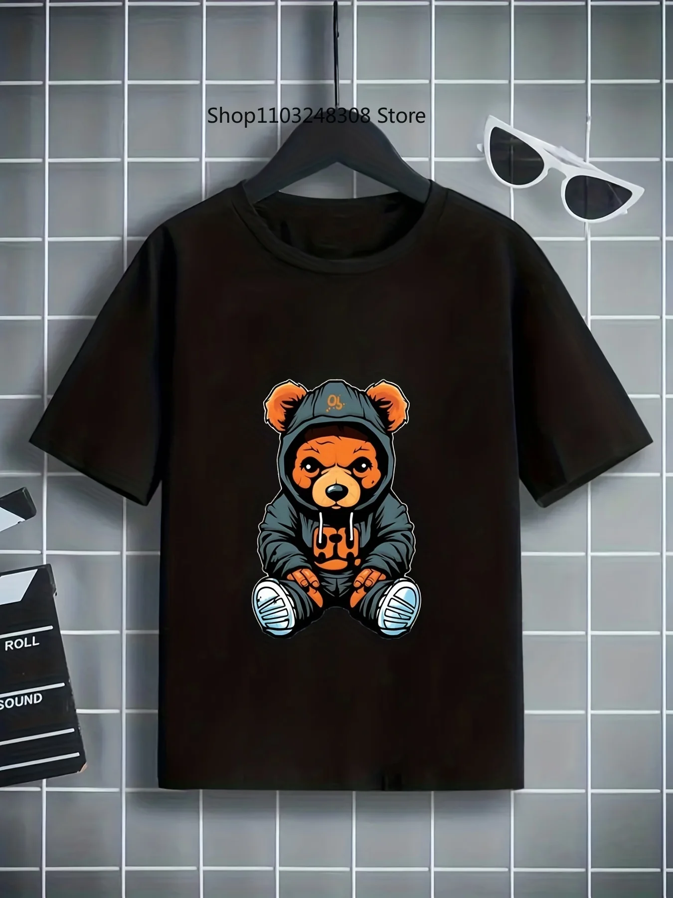 Summer Boys Cool Bear Printing T-shirt 100% cotton Crew Neck Short Sleeve Boys Tee Top Comfortable Fashion Casual Child Clothes