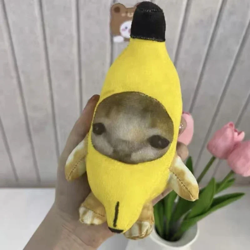 Banana Cat Doll Plush Toy, Pendant Keychain,Cry Happy Cat,Pinching Joy 17cm,Home Decor,Pillow,Christmas Gift Kawaii Accessories