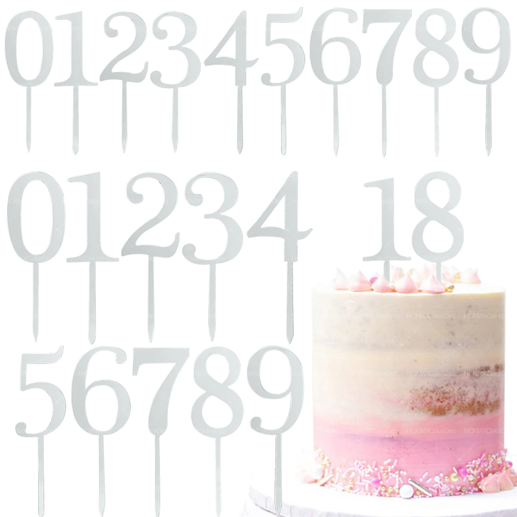 10 Stück/1 Stück Gold Acryl Zahlen für Kuchen 0-9 Nummer Geburtstag Cupcake Topper Gold Acryl Kuchen Topper für Geburtstag Hochzeit Party – Detail 8