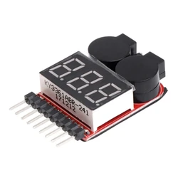 2 in 1 Li-ion RC Lipo Battery Low Voltage Alarm 1S-8S Buzzer Indicator Checker Tester LED Display Board Module Compact