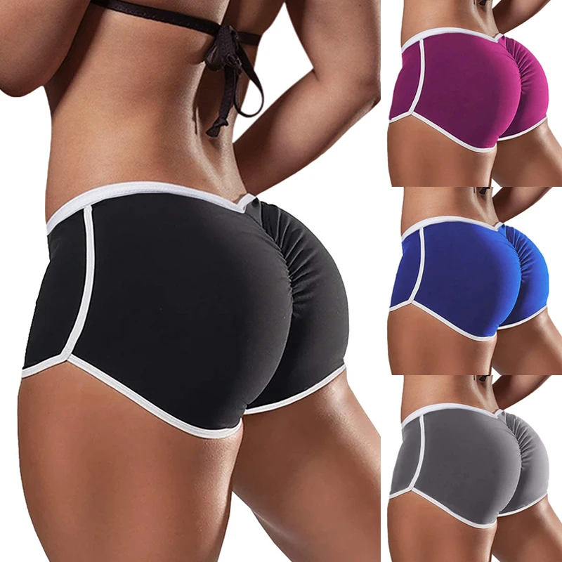 

Women Butt Lift Panties Low Waisted Sport Underwear Slim Fit High Stretchy Short Trousers Solid Color Running Tight Trousers