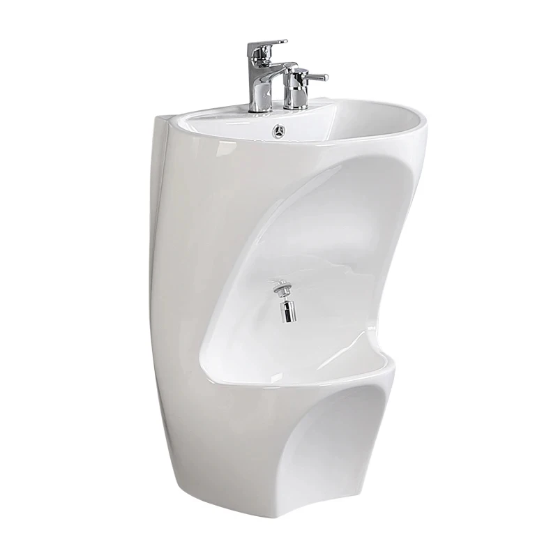 Ceramic Bathroom Sink Double Level Wash Stand Full Pedestal Muslim Wudu Basin