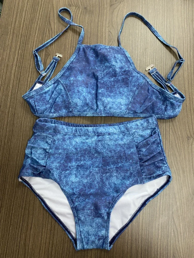 2025 Sexy Push Up Bikini Set Hot Spring Micro Biquini Korean Women Swimsuit High Waist Swimwear Designer Bathing Suit Mujer Blue