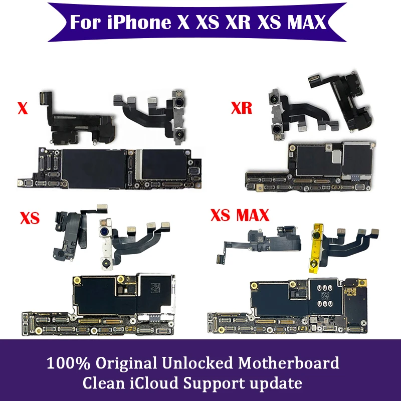 

For iPhone X XS Max Mainboard Clean iCloud For iPhone XR Full Working Motherboard with Face ID Support iOS Update Logic Board