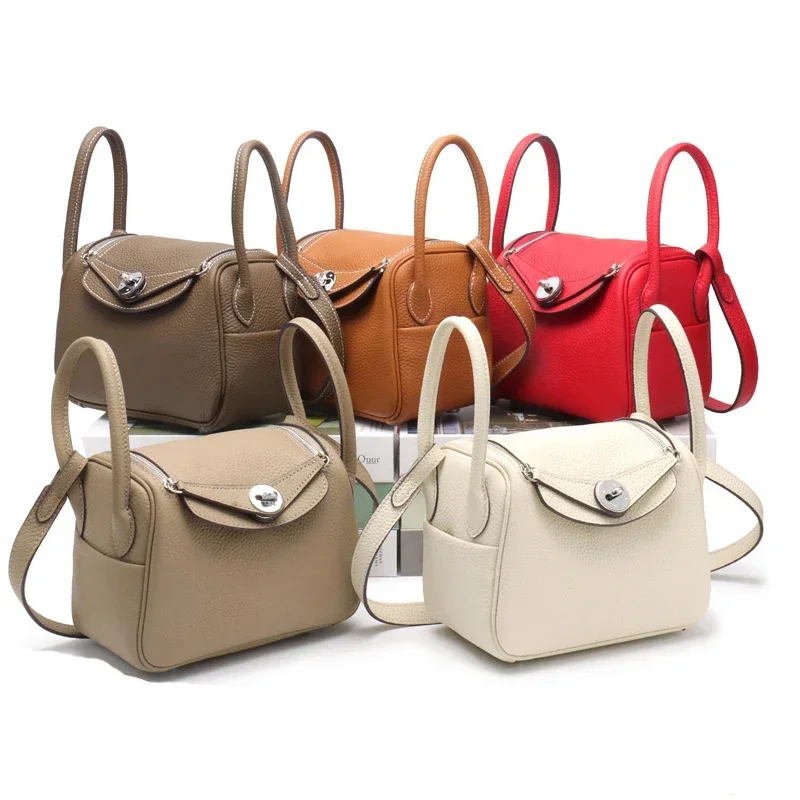 2024 Ladies Handbag Leather Crossbody Bags Fashion 20cm Pillow Bag Silver Buckle Luxury Brand Designer Shoulder Bag