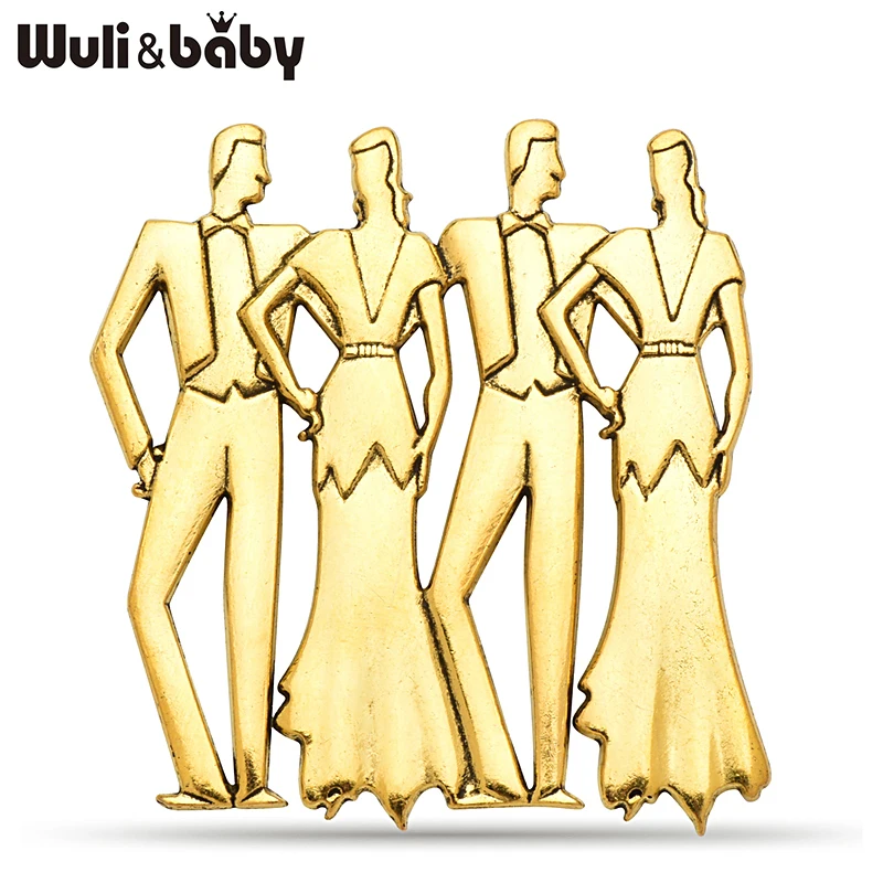 Wuli&baby Vintage-Tänzer-Broschen für Damen und Herren, Unisex, Metall, für tanzende Männer und Damen, Party, Freizeit, Broschen, Geschenke