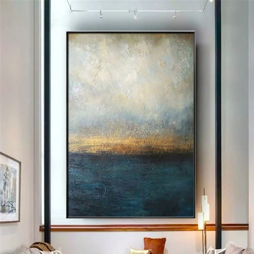 

100% Hand-Painted Modern Oil Paintings On Canvas Abstract Seascape Horizon Art Pictures Home Wall Decor Poster Artwork Gift