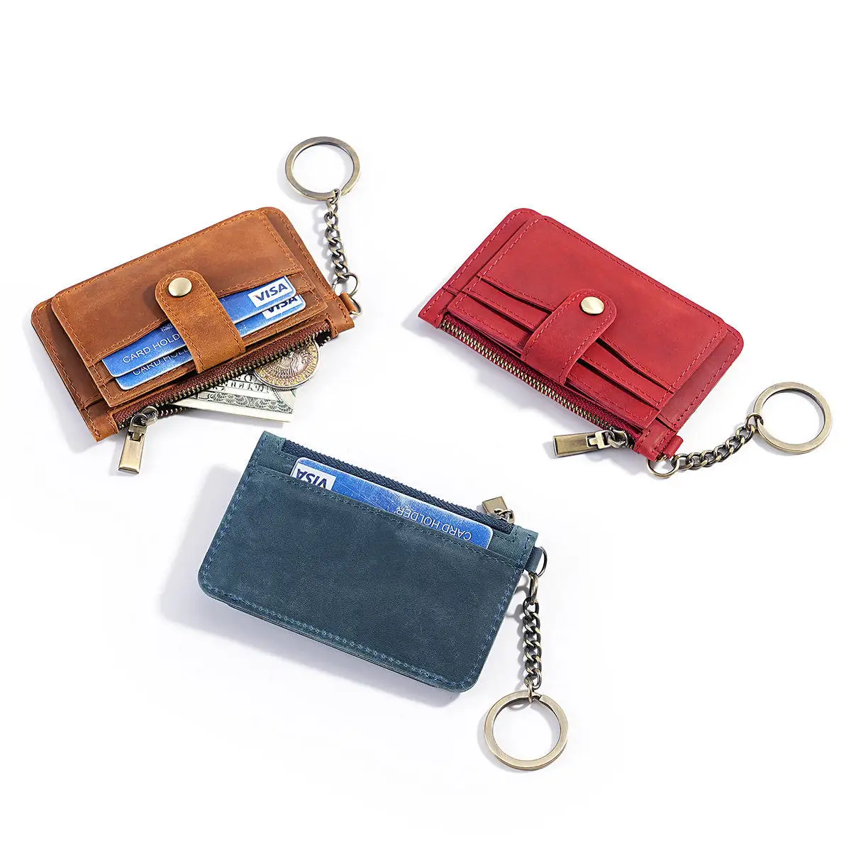 fashionable-multi-card-slot-wallet-ladies-document-card-holder-keychain-compact-coin-purse-casual-simple-style-adult-use