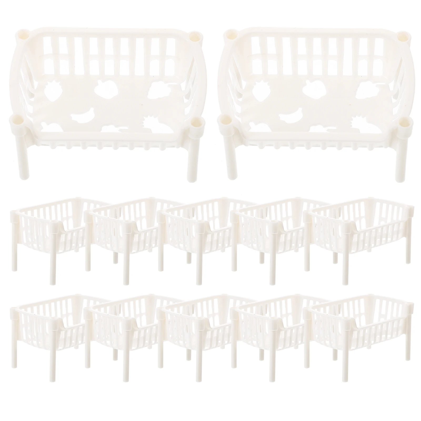 

10 Pcs Shelf Mini Goods Miniature Furniture Minature House Model Dollhouse Ornament Decorations