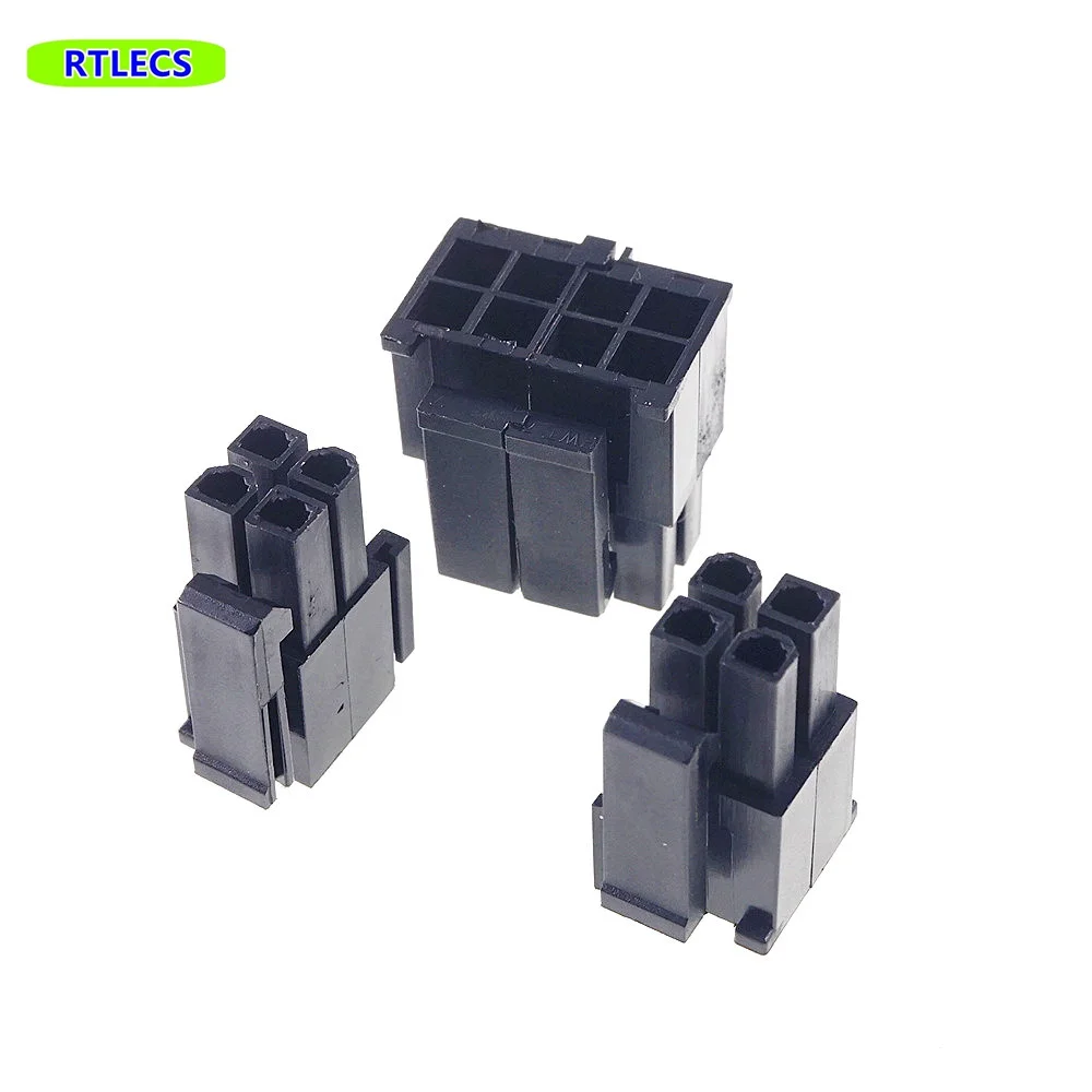 5Pcs CPU 8 Pin 4.2 MM 4+4 Position Male Housing Plug Computer ATX Power Connector Plastic Shell Slide Rail Design