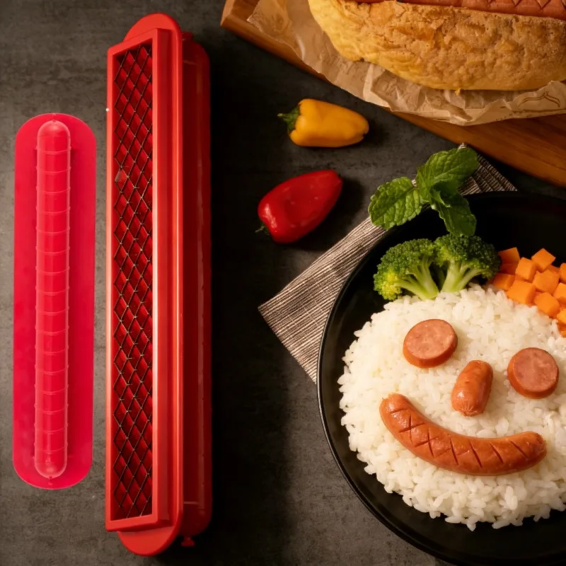 Hot Dog Slicer Food Grade Edelstahl Multifunktionale Wurst Schneiden Maschine Präzision Mesh Küche Werkzeug Praktische Grill