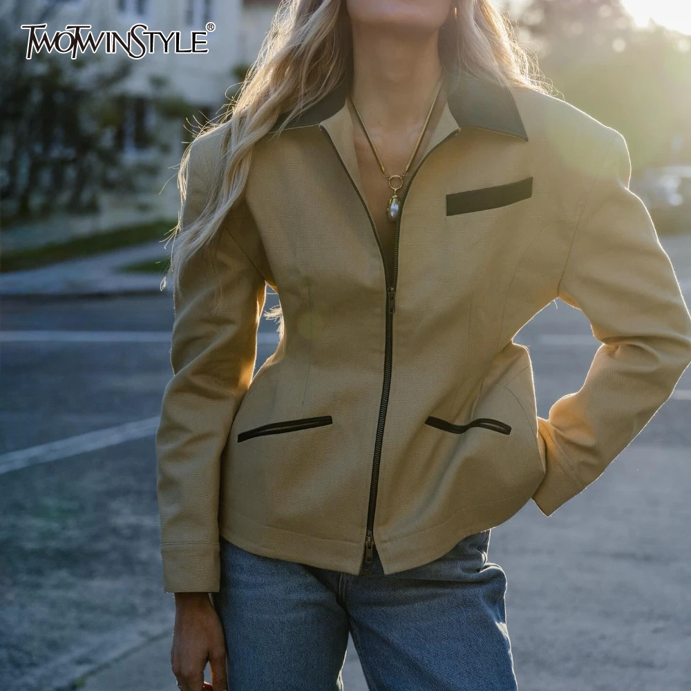 

Хит цвета, шикарная куртка на молнии, женская свободная куртка с лацканами и длинными рукавами, винтажные литературные женские куртки, осенняя мода, новинка