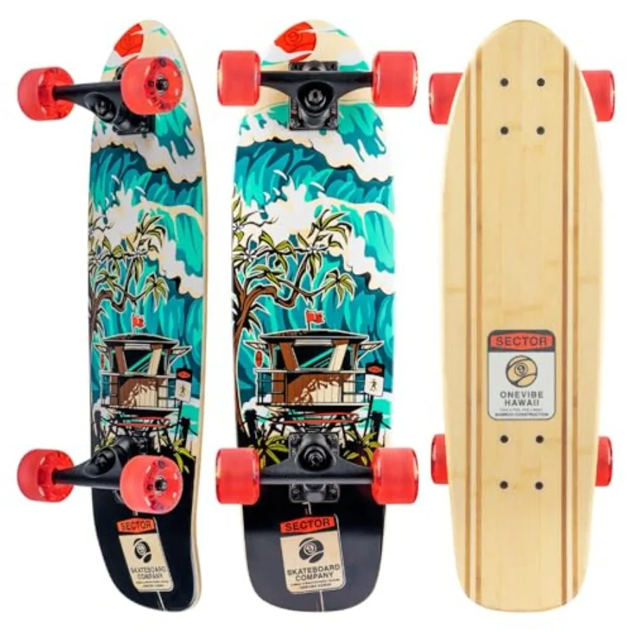 

Bambino Shorebreak Complete Skateboard for Street Park Concrete Maple Wood Deck Black Finish Durable Construction with High-Per