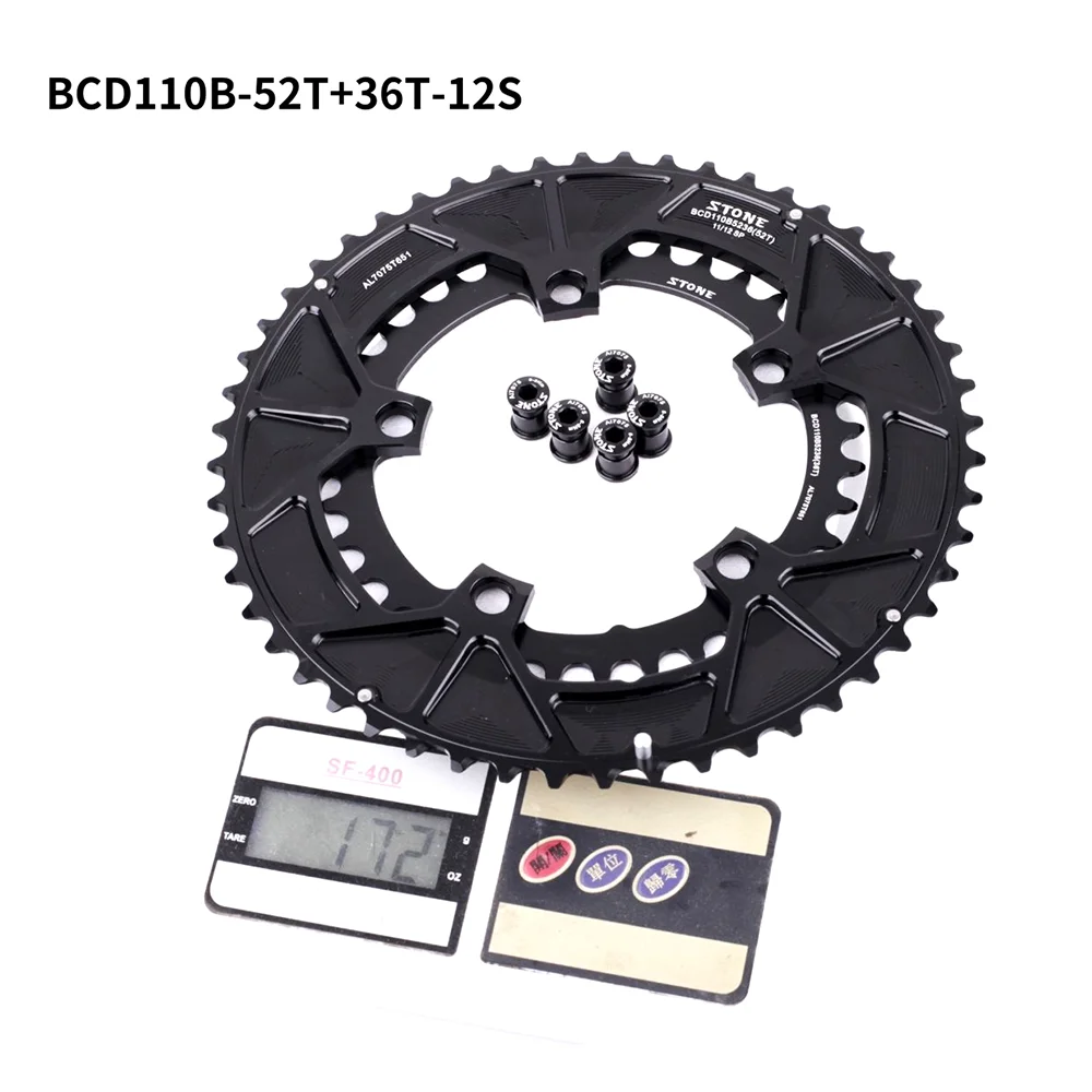 STONE Double Chainring BCD110 110mm 5 Arms Road 12 Speed for Rotor