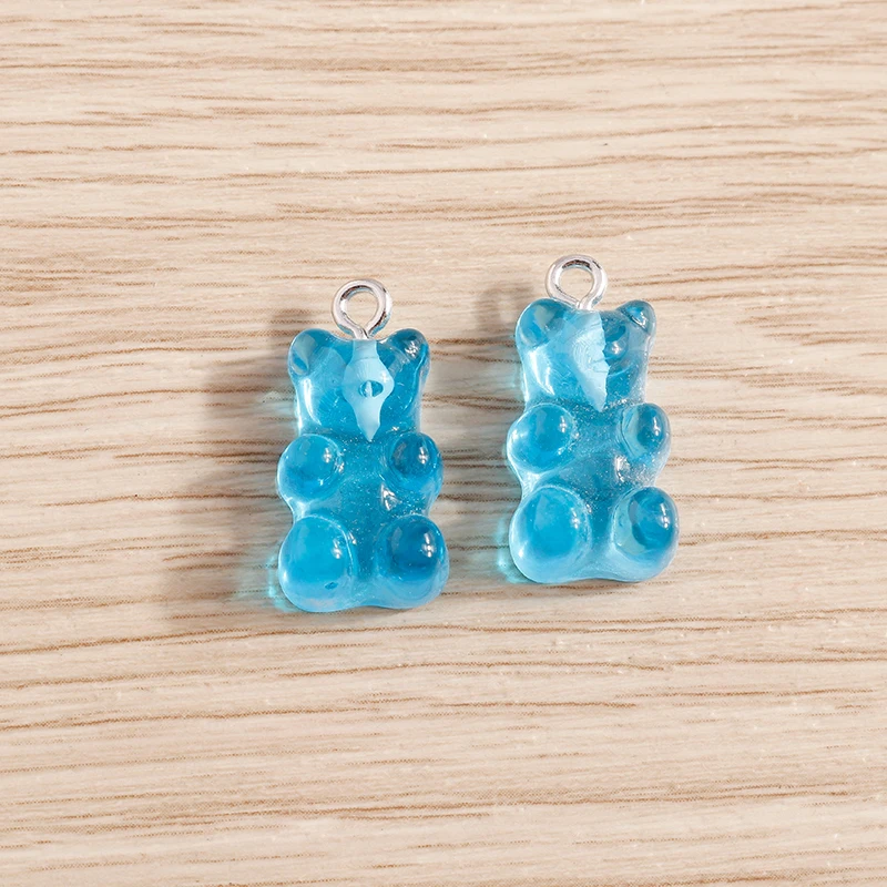 10 Stück 11 x 21 mm Cartoon-Süßigkeitsfarben, Gummibärchen-Anhänger für die Herstellung von Ohrringen, Halsketten, Armbändern, DIY-Handwerk, Schmuckzubehör – Detail 5