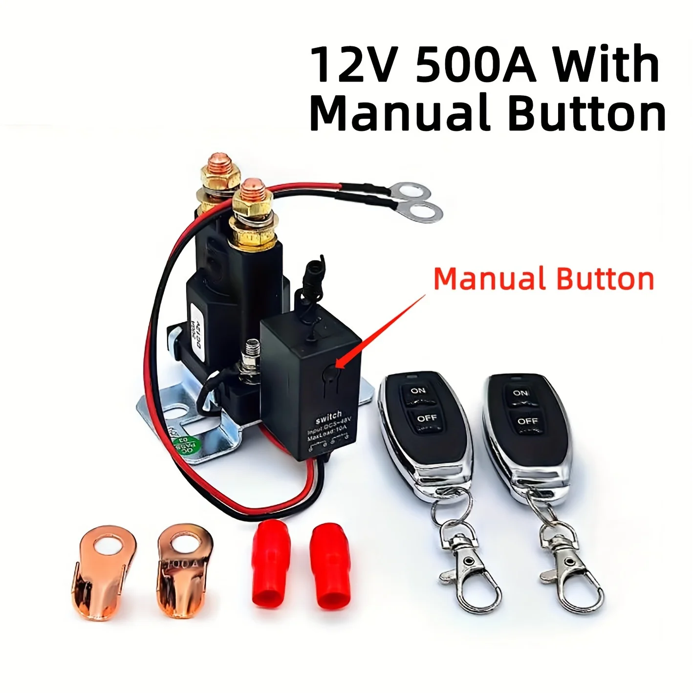 

Автомобильный выключатель с дистанционным управлением 500A12V Автомобильный автоматический выключатель Главный выключатель с защитой от утечек и бега с кнопкой ручного переключателя