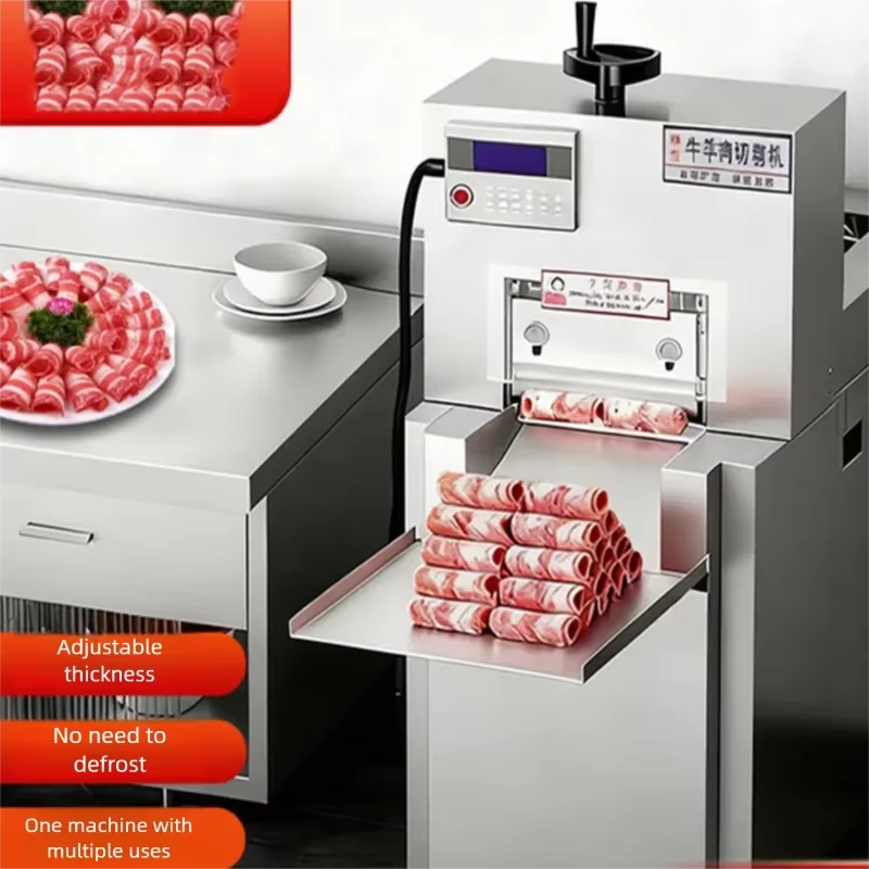 Efficient Frozen Meat Slicing Equipment Automatic Beef Mutton Roll   Cutting Machine