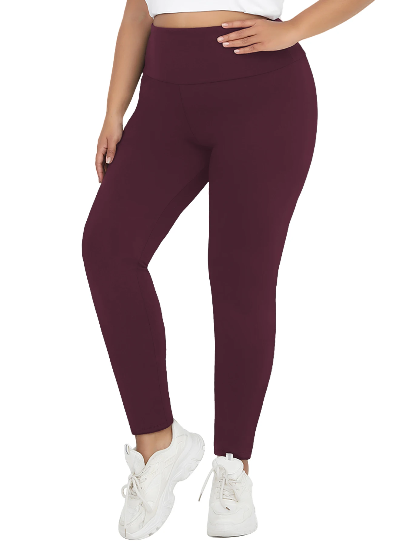 Übergrößen-Leggings mit superweichem Fleecefutter für Damen, Thermo-Warmhosen für Workout, Yoga und Laufen im kalten Winter. – Detail 15