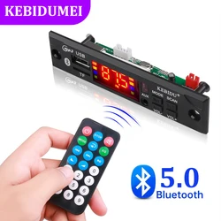 Bluetooth 5.0 MP3 WAV WMA Decoder Board Wireless MP3 Player Color Screen with FM Radio Module Remote Control for Car Speaker