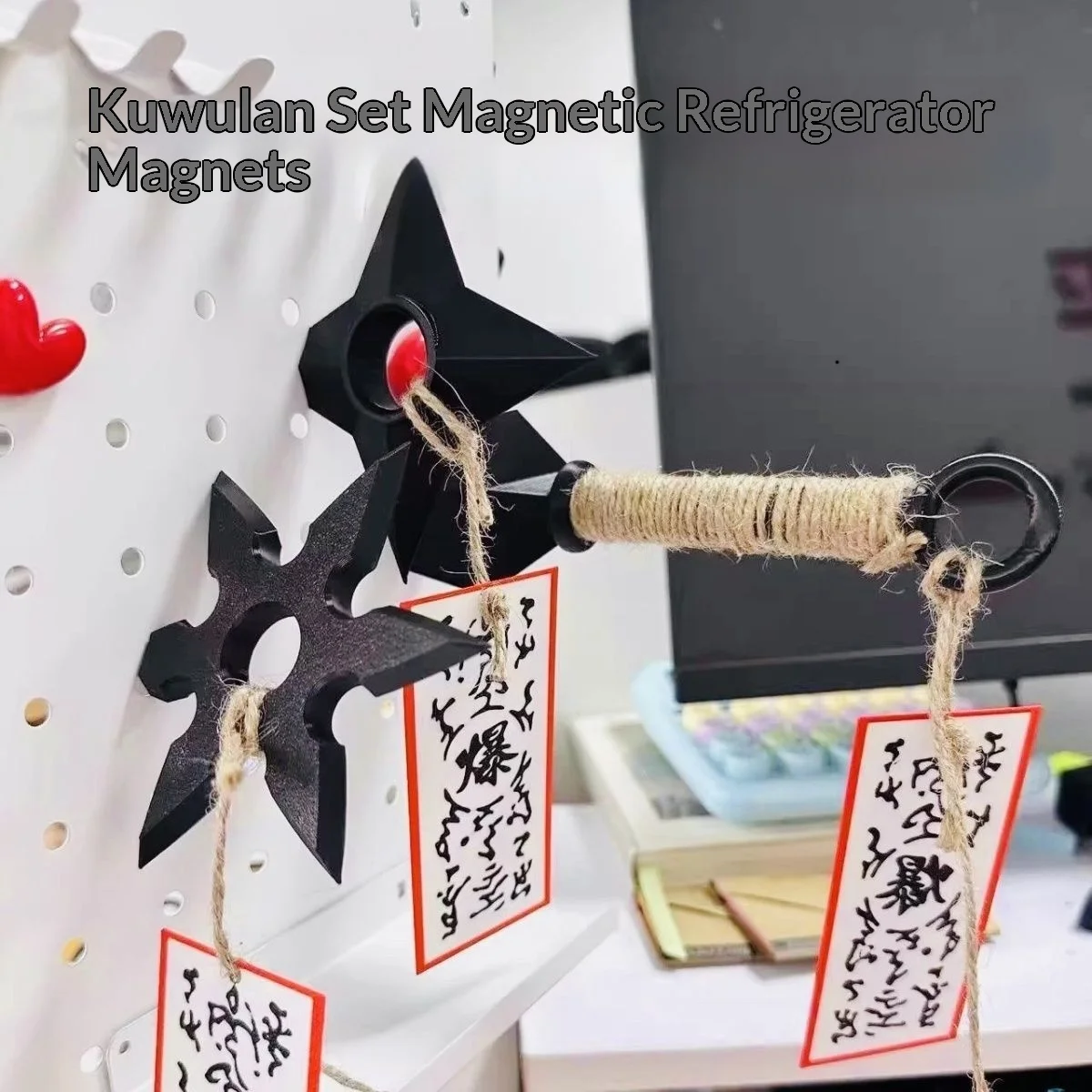 

Hot Anime Ninja Kunai Fridge Magnet Toys Cartoon Cosplay Props PVC Shuriken Model Decoration Refrigerator Magnets Toys Boys Gift