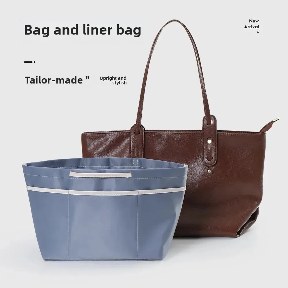 منظم بطانة حقيبة يد نسائية من العلامة التجارية مع فواصل تشكيل وحقيبة واقية مع مقصورات داخلية بسحاب وحقيبة مستحضرات التجميل #1