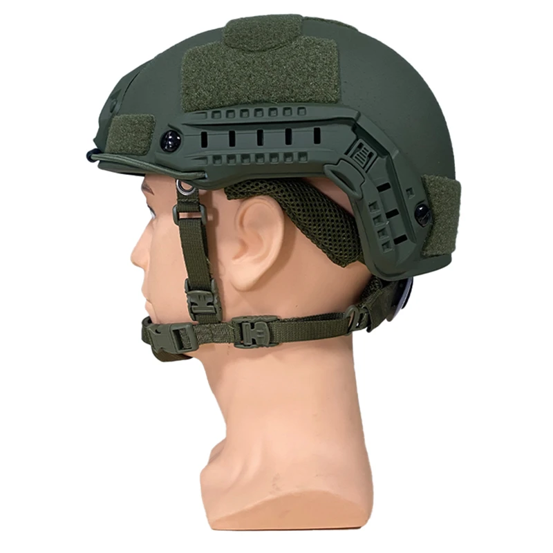 Kask balistyczny Fast Wendy PE NIJ IIIA o wysokim ścinaniu, hełm taktyczny XP Shear, tarcza z zielonym hełmem kuloodpornym