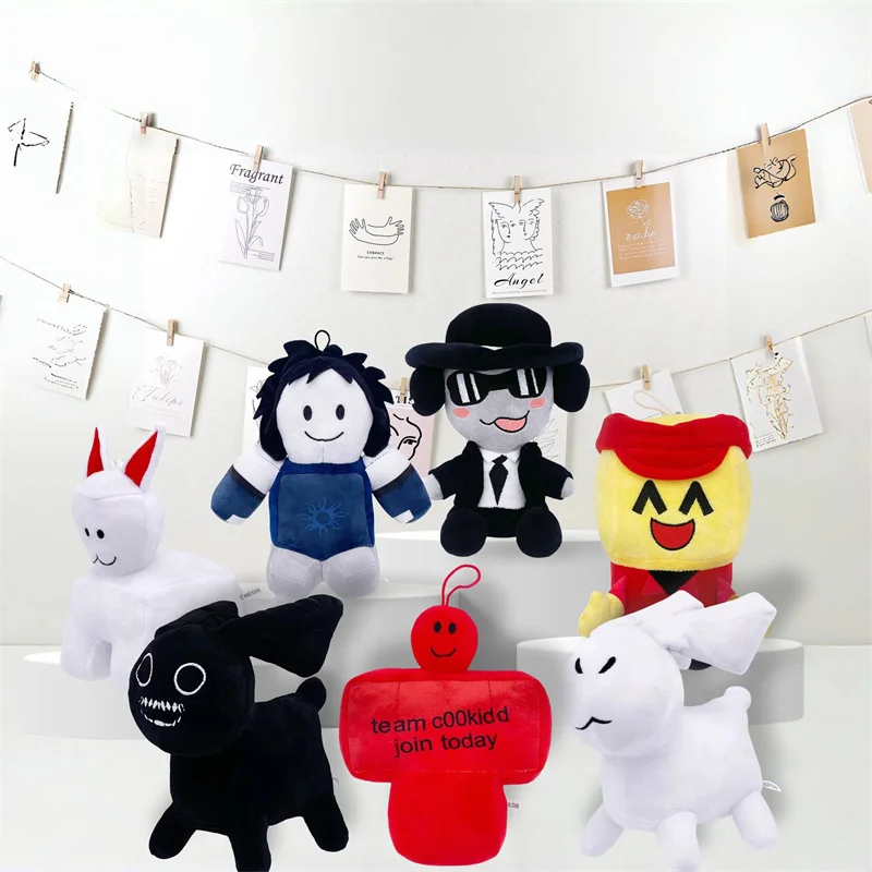 Game Forsaken Chance Plush Toy Stuffed Doll Pizzaman Chance Man Soft Animal White Cat Black Rabbit Room Decor Pillow Fans Gifts