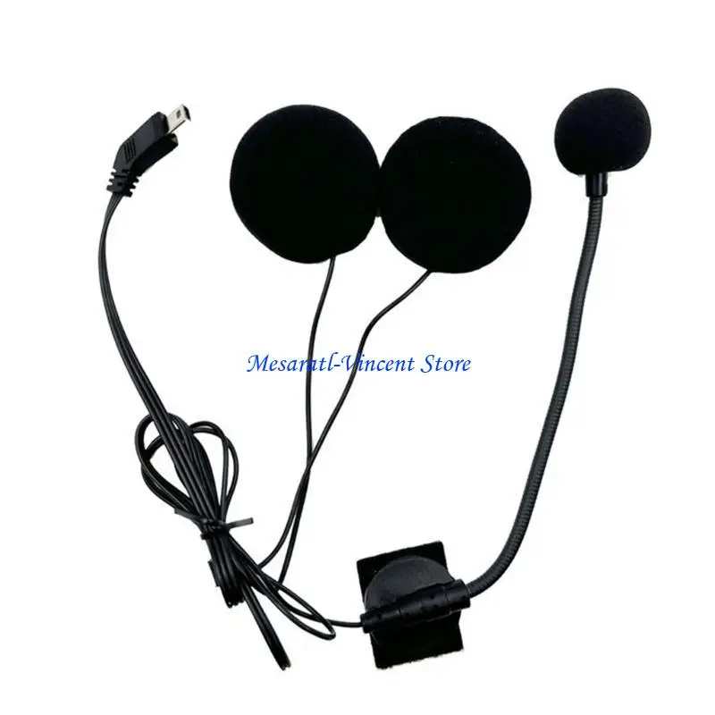 

A70F Motorcycle Intercom Headset Speaker Half-Helmets Earphones Speaker Windproof Mouthpiece Microphone with Listening