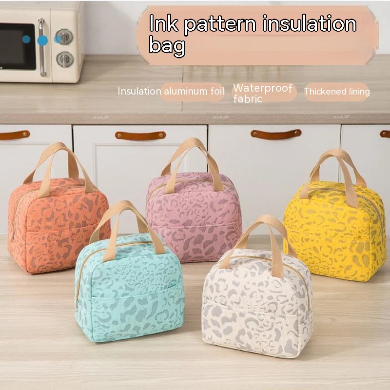 

New ink pattern insulation bag, thickened waterproof hand-held bento bag, lunch bag, rice box bag