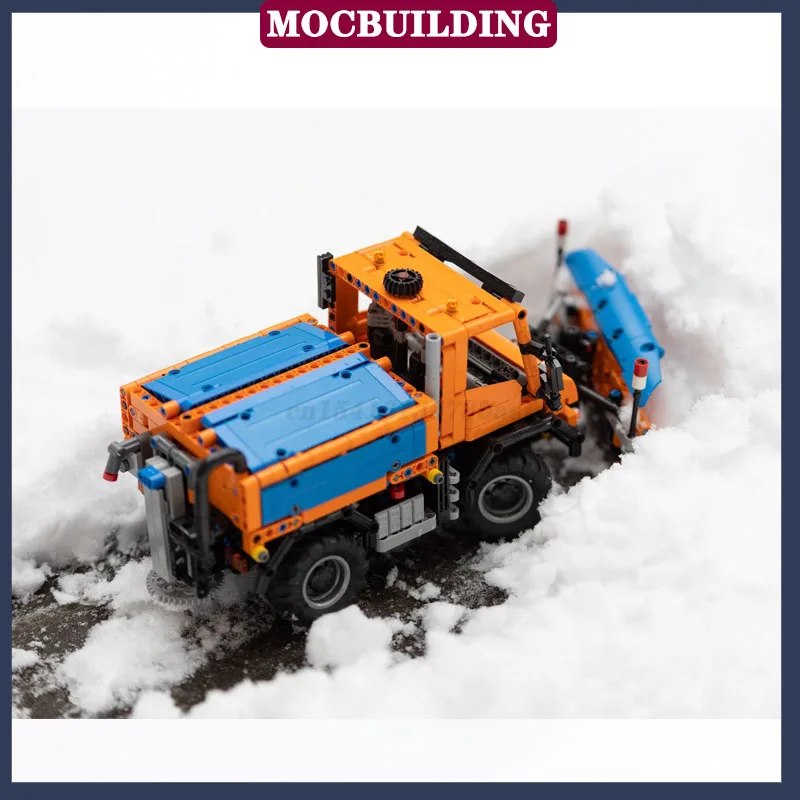 MOC Technology City Crane Model Building Block Assembly Snow Sweeper Dump Truck Boy Toy Birthday Gift