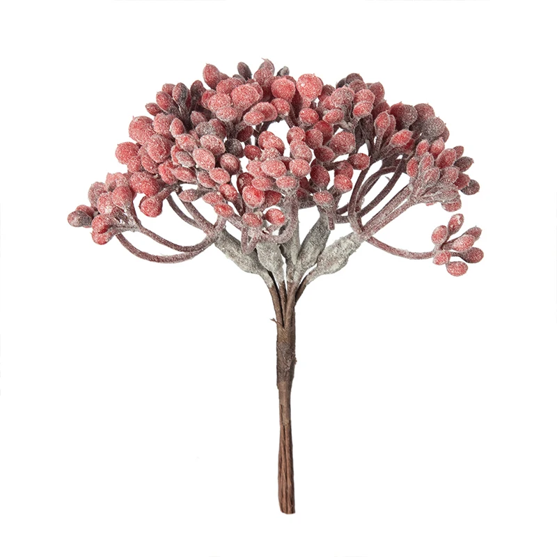 6 stücke Künstliche Pflanzen Kunststoff Brosche Sammelalbum Hochzeit Dekorative Blumen Kränze Diy Geschenke Box Weihnachten Dekorationen für Haus – Detail 5