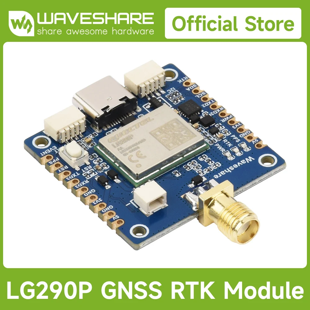 

Waveshare LG290P Series Quad-band GNSS Module, Quad-band RTK Centimeter-Level Positioning, L1+L2+L5+E6 Quad-band Positioning