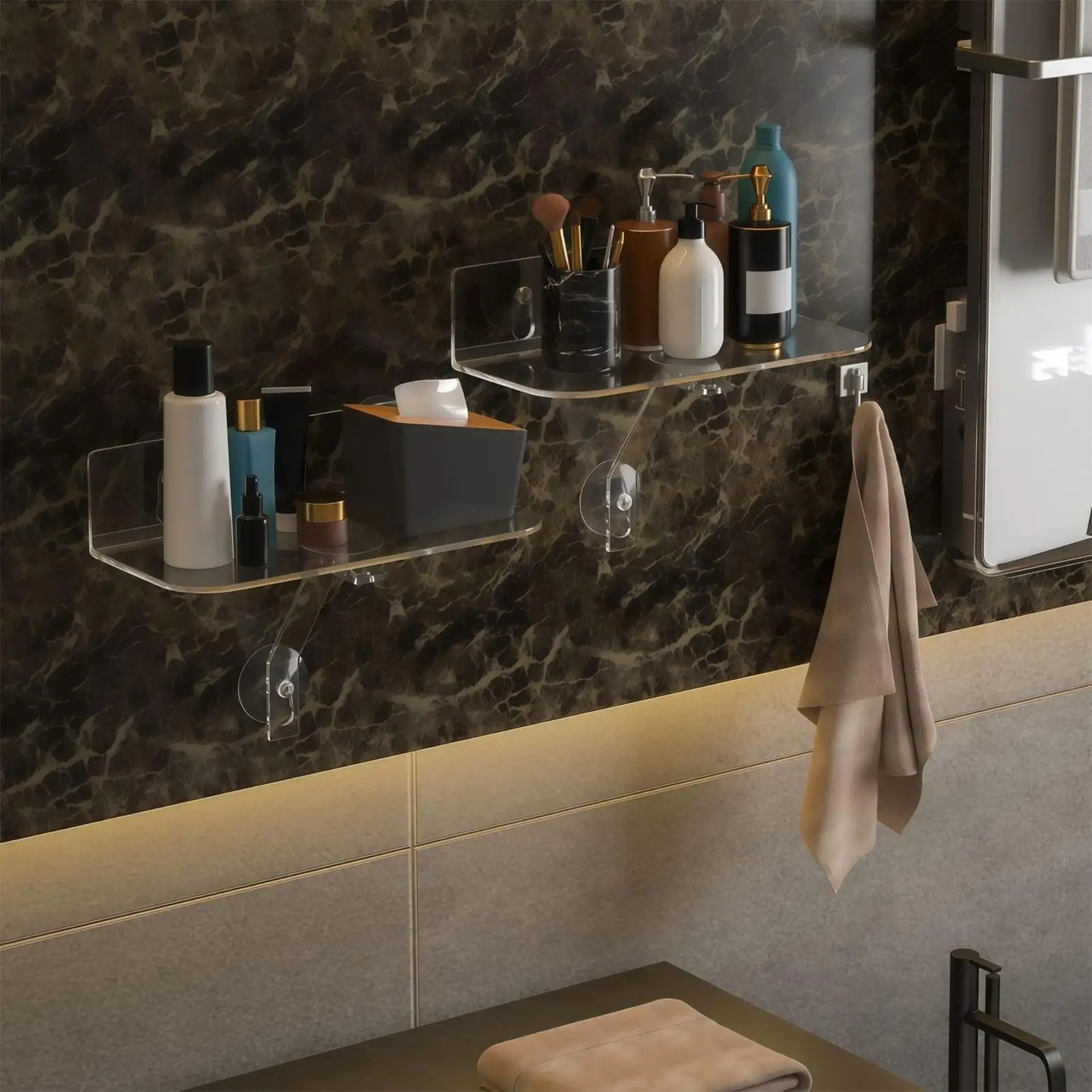 

Полка для растений в помещении, 2 шт., с присоской, настенная витрина, оконная подставка для растений, настенная полка для наружного дома, спальни, ванной комнаты