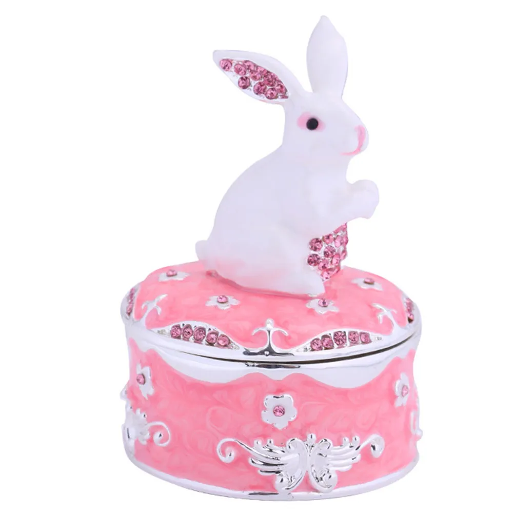 

Premium Rabbit Shaped Jewelry Box for Women Girls Small Trinket Storage Display Organizer Gift for Valentine's Day Birthday