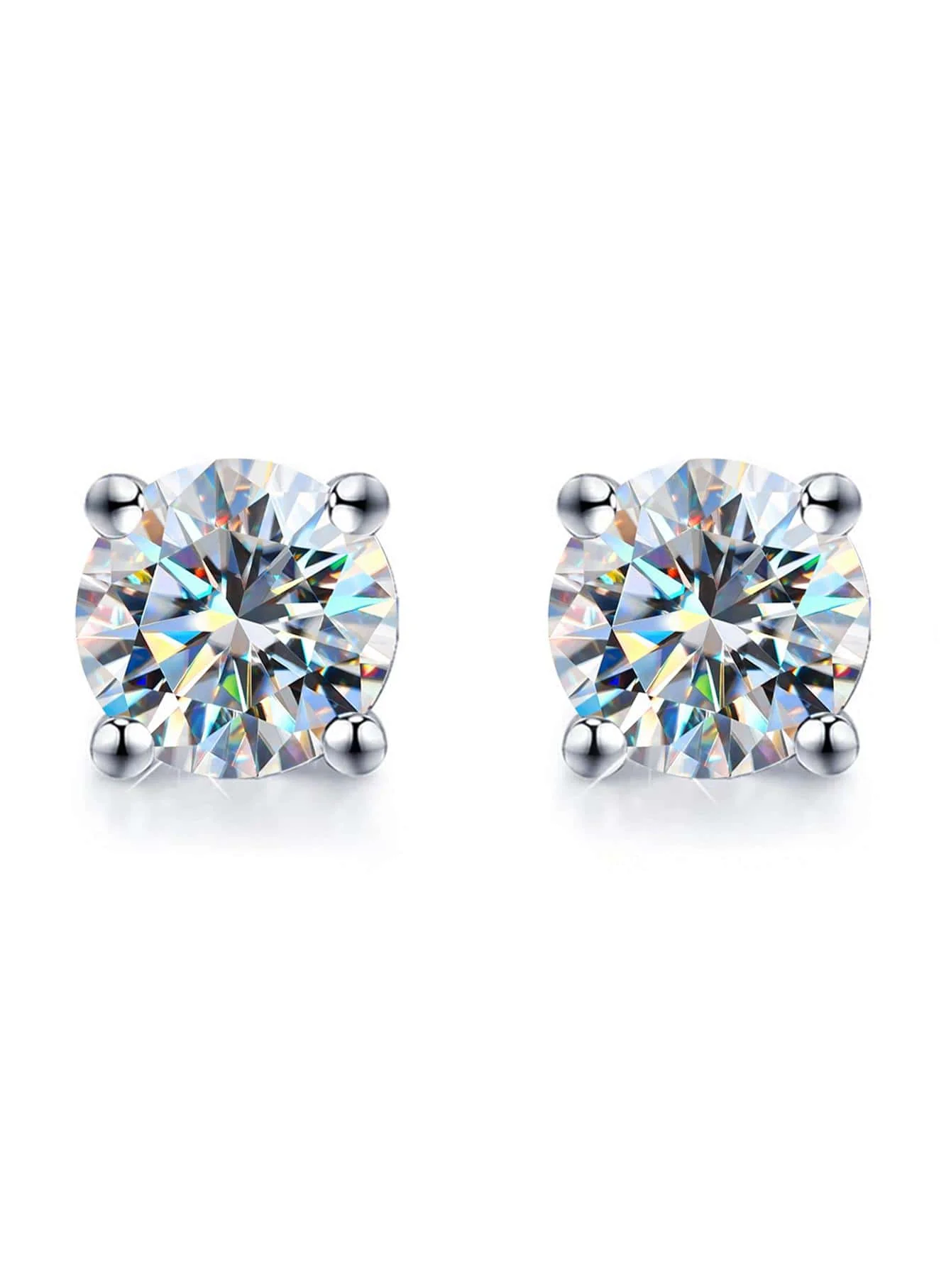 

Женские серьги-гвоздики из серебра 0,5 пробы с муассанитом, 925-2 карата