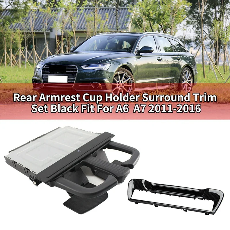 2Pcs Rear Seat Armrest Drink Holder&Cup Holder Frame 8P0885995B6PS 4G8 863 289A4PK For  A3 A4 A6 A7 Quattro Q5