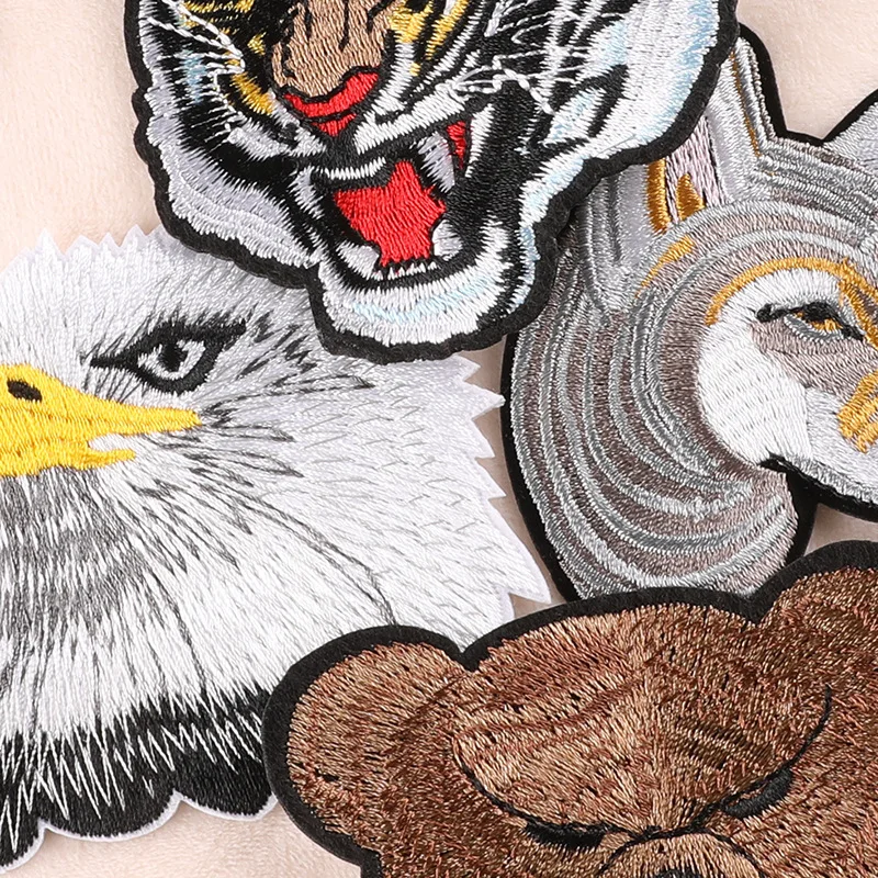 Tiger Wolf Patches für Kleidung Jungen Tiere Bär Eisen auf bestickt Thermocollant Stoffe Jacken Thermo Mochila Nähen Parches – Detail 17
