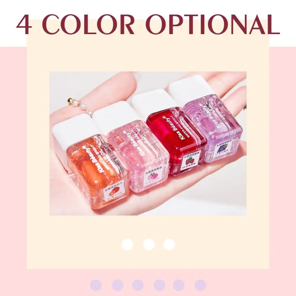 Fruity Mirror Water Lip Gloss Liquid Pearlescent Luster Glass Lip Oil Square Relieves Dry Transparent Lip Glaze Beautify Lips