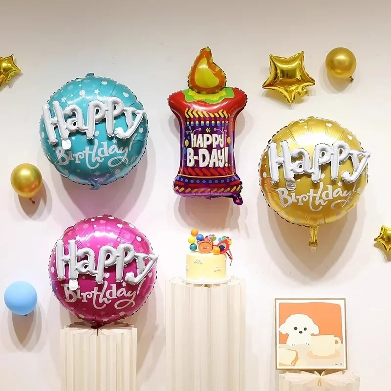 

1PCS 22-inch Happy Birthday Letter Aluminum Film Balloons One-piece Assembled Balloons Birthday Party First-year Party Layout