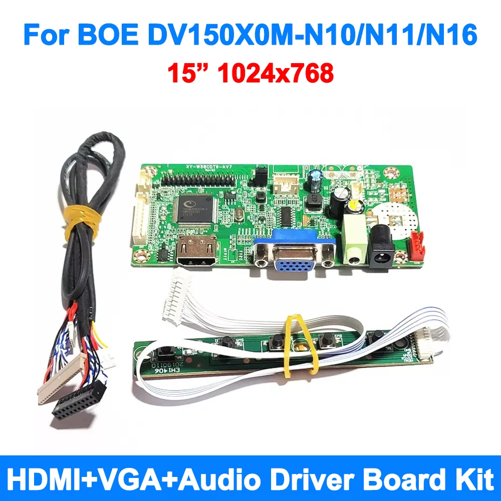 For 15 inch 1024x768 DV150X0M-N10 N11 N16 G150XG01 V3 LED Screen 20P LVDS HDMI VGA Audio laptop Display Driver Board Kit