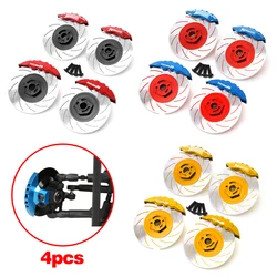 4Pcs Metal 12mm Wheels Hub Rim Brake Disc Caliper for 1/10 RC Car 3RACING Sakura D5S D5 Upgrade Parts Accessories