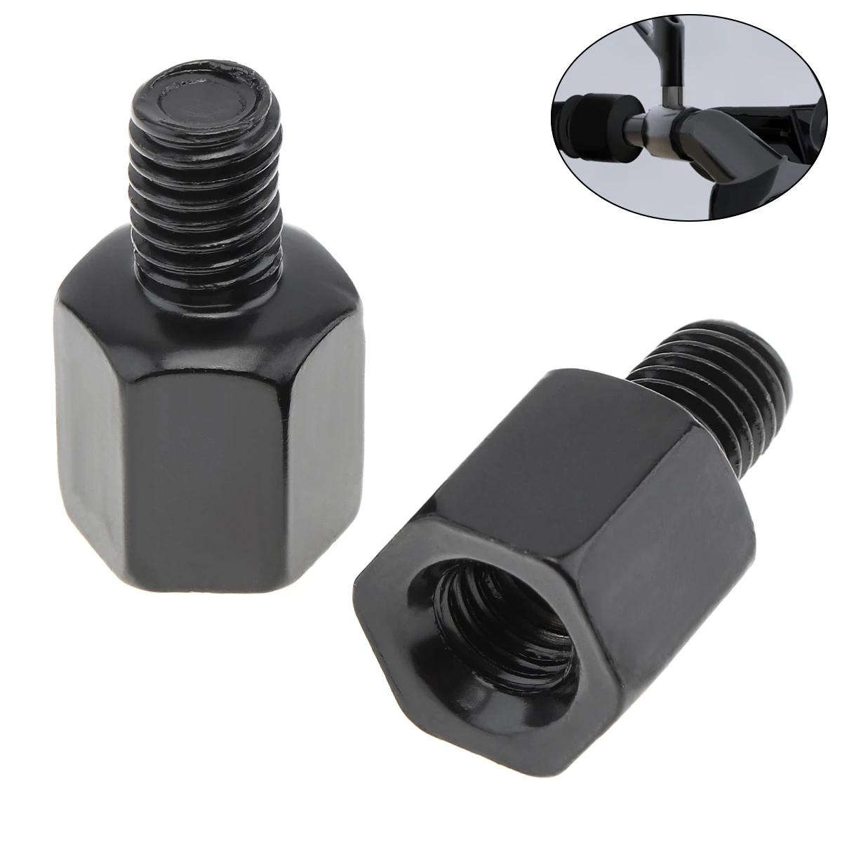 

1pc 10mm to 8mm Black Motorcycle Rearview Mirror Adapter Bolt Screw Thread Adapter Conversion Bolt Motorbike Mirror Screw Tools