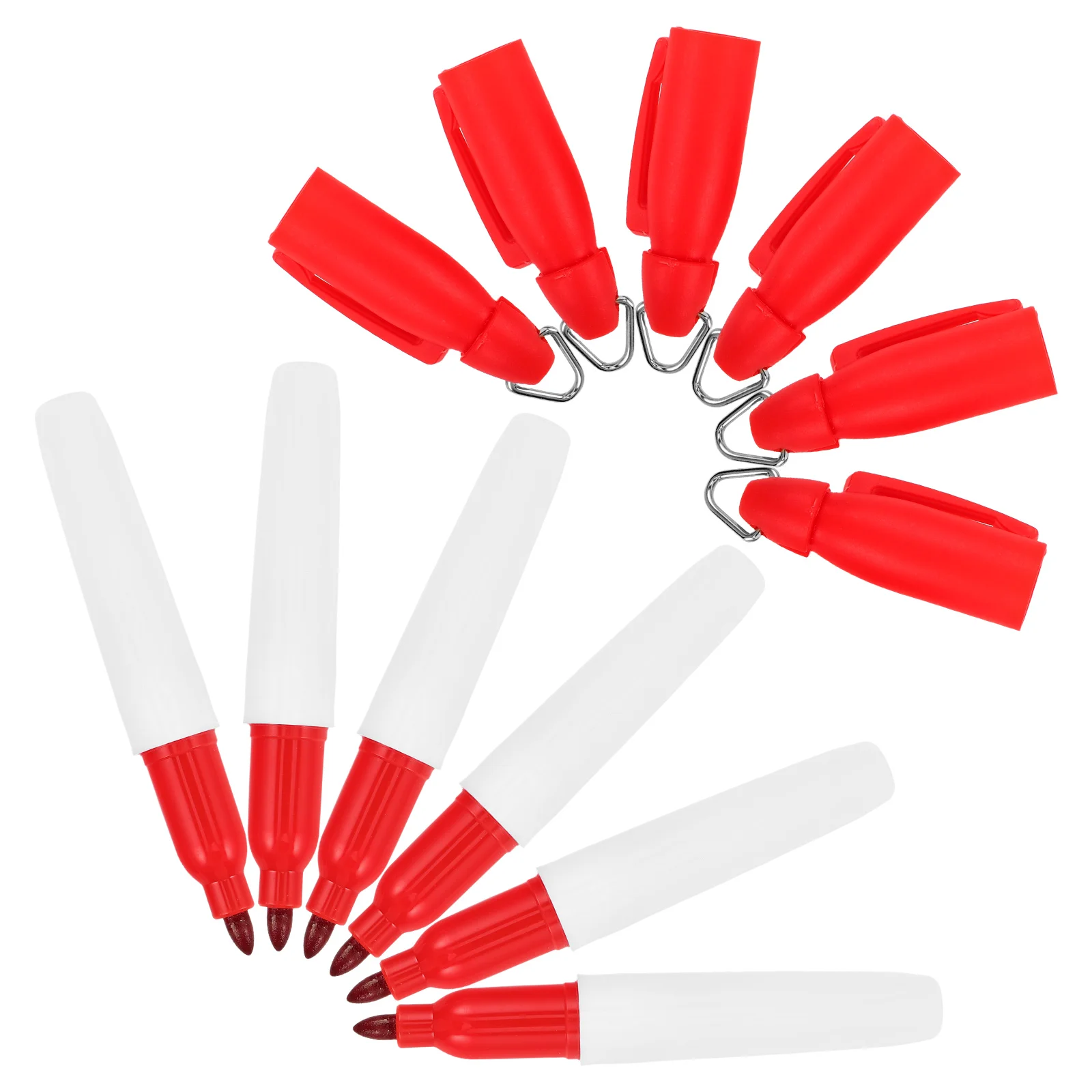 

6pcs Alignment Marker Pen Red Durable Oil Ink Smooth Writing Ball Line Drawing Tool Keychain Golf Ball Line Drawing Portable