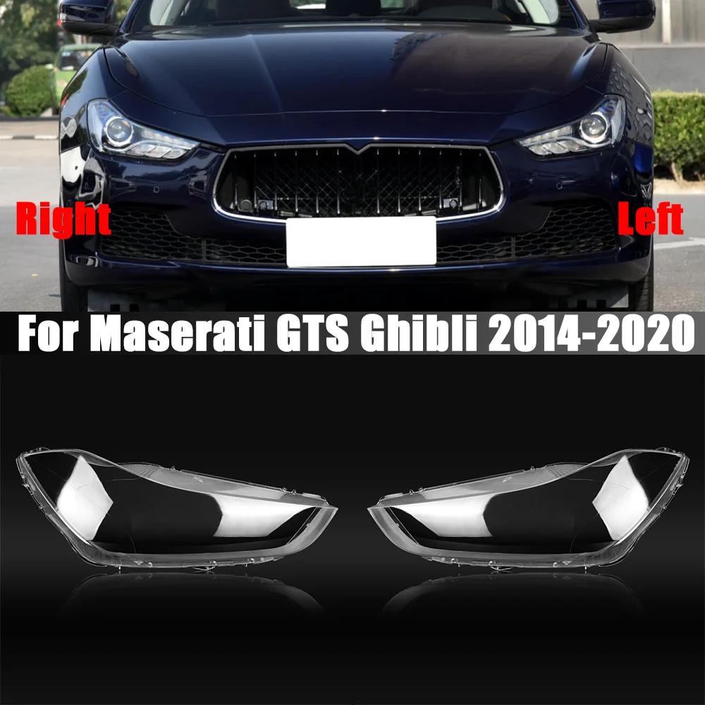 

Car Front Headlight Lens Cover For Maserati GTS Ghibli 2014-2020 Glass Auto Shell Headlamp Lampshade Transparent Car Accessories